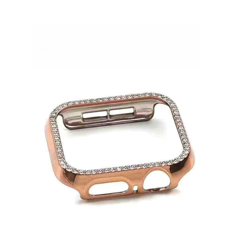 حافظة بلينغ مجوفة لساعة ابل S10 مع غطاء حماية صلب من البولي كربونات الماسية