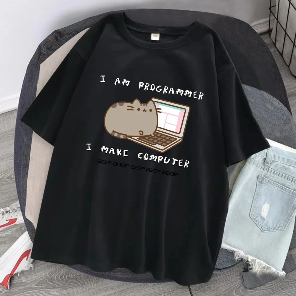 I Am Programmer I Make Computer Printed T-Shirts Vintage Casual All-math Tops Women Casual Short Sleeve Streetwear T Shirt