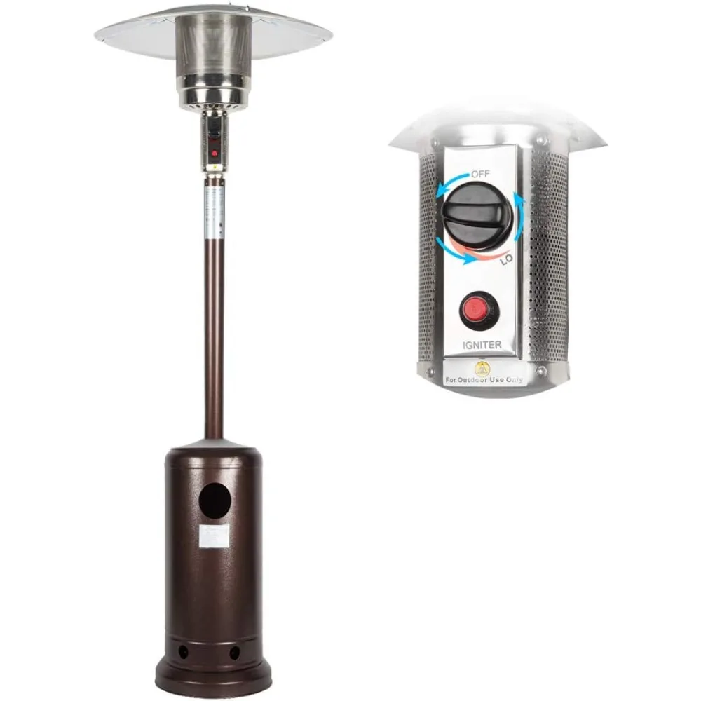 

Mushroom Heater Patio Propane 48,000 BTU for Outdoor Heating Deck Heater with Umbrella Dome and Wheeled Floor-standing R