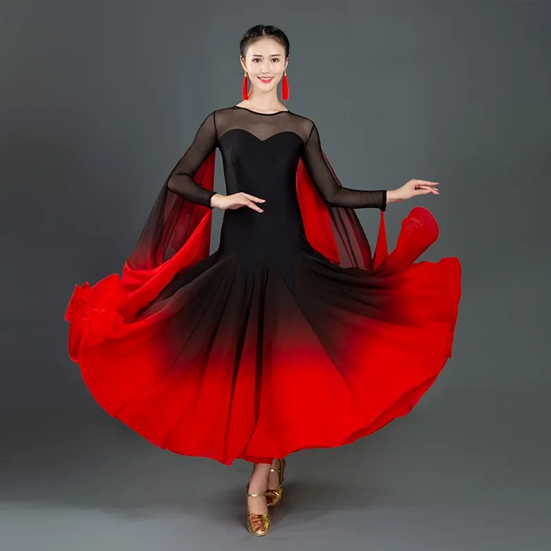 

2025 New Competition Modern Dance Dress Women Stand Stage Costume formal Long Clothes Practice Wear Evening Prom waltz Customize