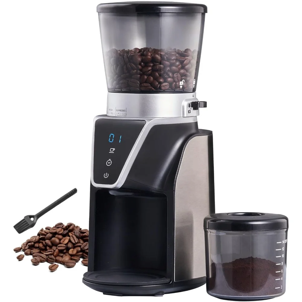 

Coffee Grinder, Conical Electric Adjustable Burr Mill with 51 Precise Grind Setting, 9.7-Ounce 13 Cups, Coffee Bean Grinder