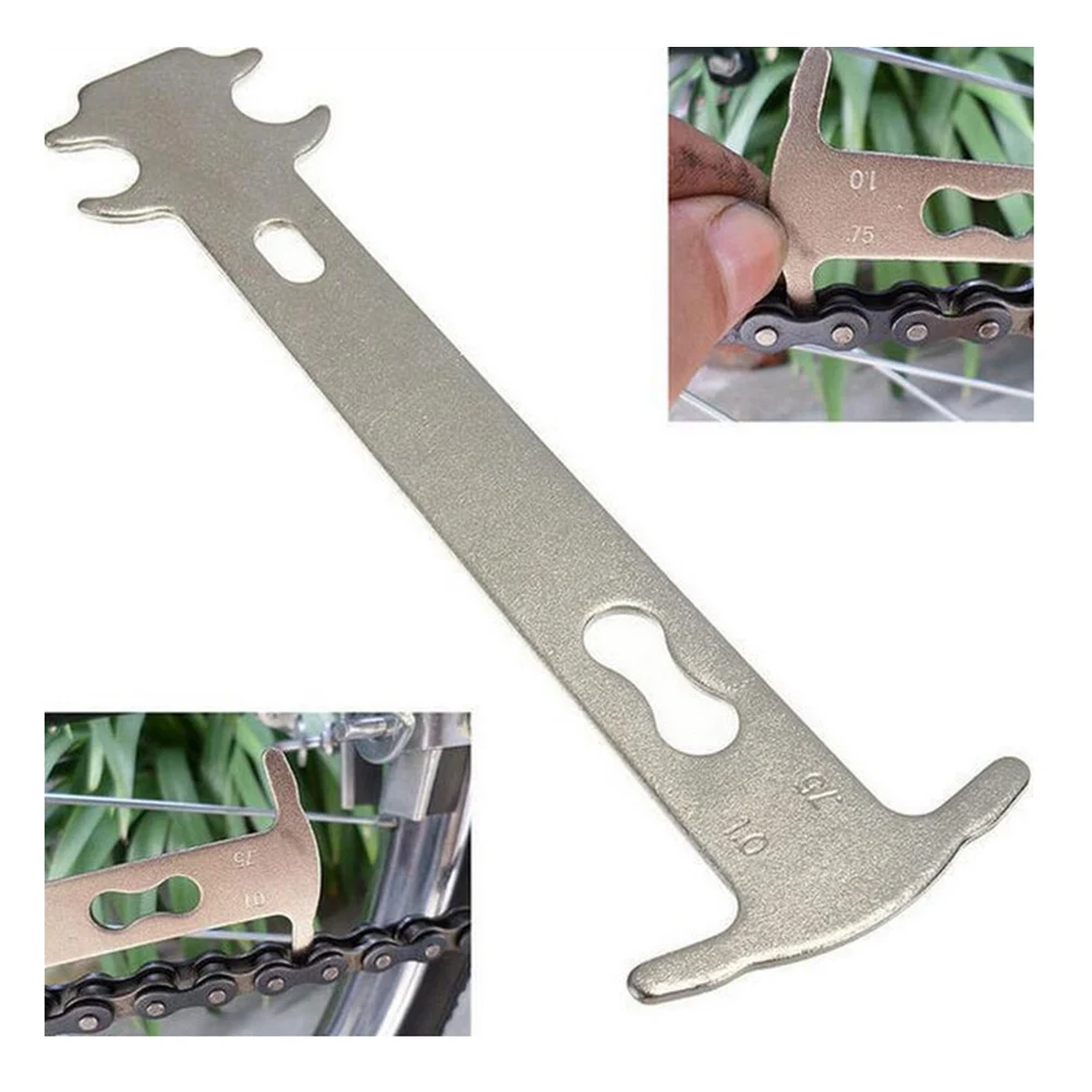 

2Pcs Bicycle Chain Ruler Durable Easily Check Stretch Wear Compatible All Chains Mini Size Simple Operation Bike Repair Gauge