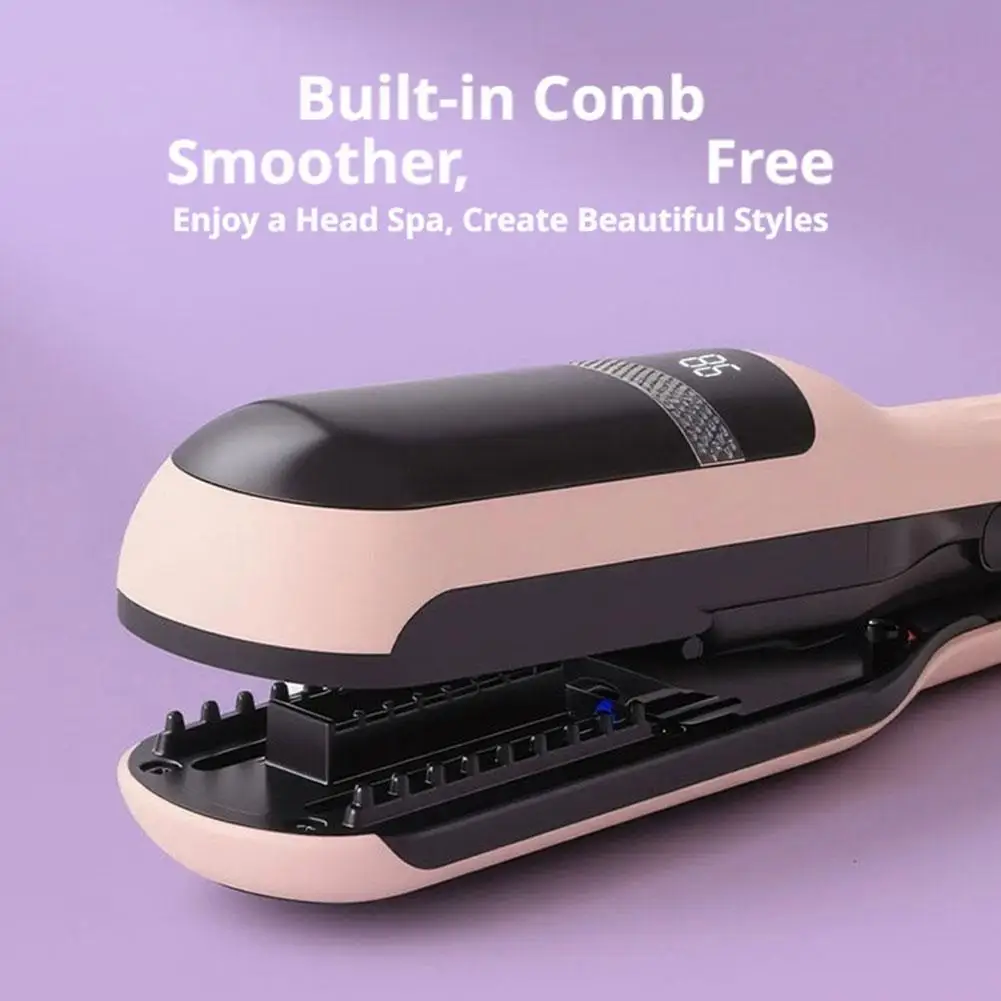 Portable Cordless Hair Straightener Comb Rechargeable Wireless Straightening Brush LCD Display Home Travel Hair Styling Device view 4