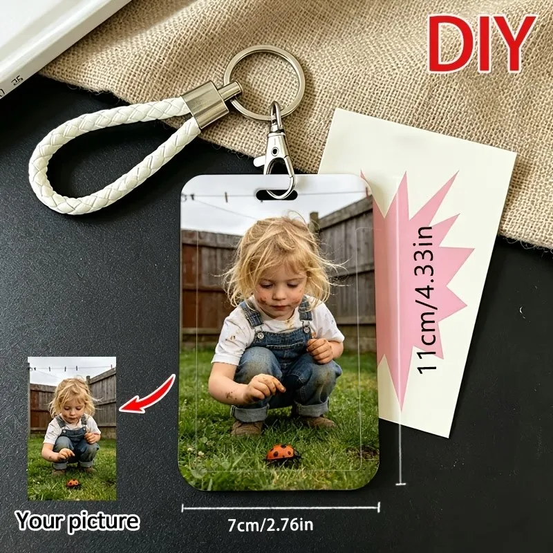 DIY Double-Sided Custom Photo ID Card Holder For Couples Idol Fans Bus Subway Student Office Nurse Doctor Halloween Gift Cover