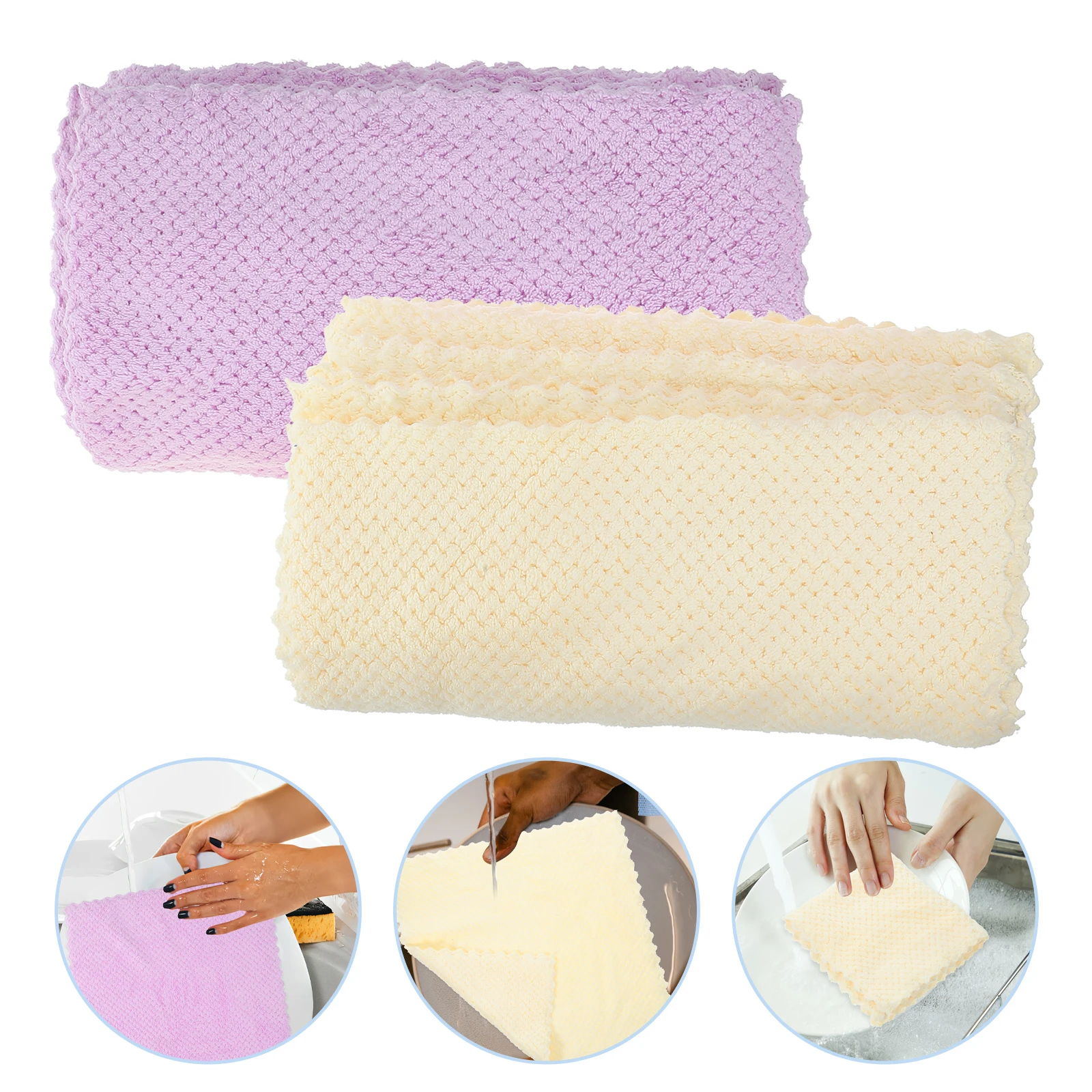 

6pcs Oil Free Dishcloth Kitchen Cleaning Cloth Highly Absorbent Strong Detergency Towel For Cookware Glass niture Coffee