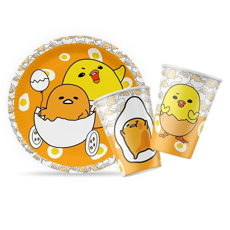 Gudetama An Eggcellent Adventure Theme Disposable Party Decoration Supplie Banner Tablecloth Napkin Kids Toy Packing Baby Shower