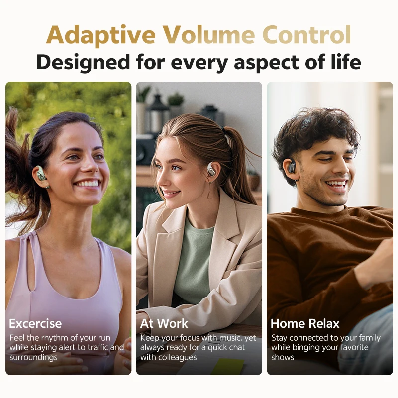 QCY Crossky R70 سماعات رأس لاسلكية مفتوحة الأذن عالية الدقة مع LDAC OWS سماعات باس دفعة بلوتوث 6.0 سماعات أذن رياضية 52 ساعة