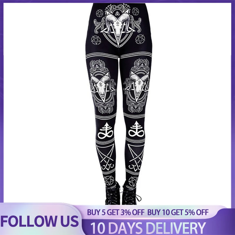 [You\'re My Secret] 2021 New Animal Printed Leggings Gothic Horse Women Fashion Sexy Ankle Pants Fitness Workout Leggin 4 Colors