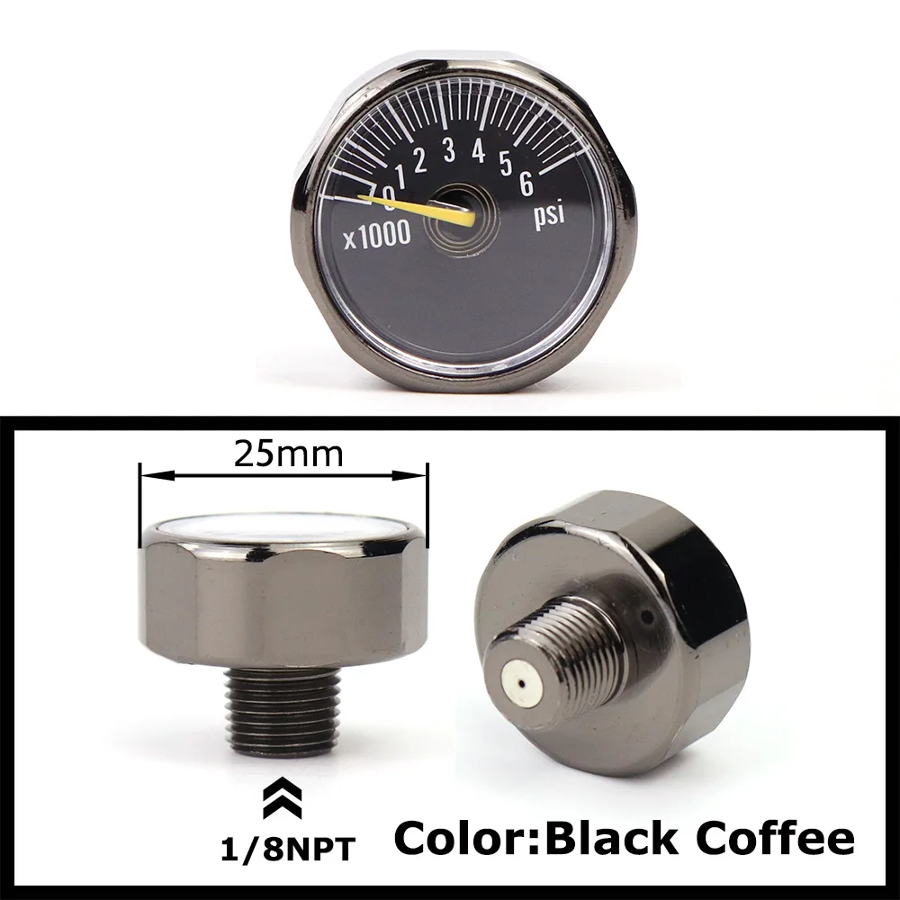 Air Mini Micro Pressure Gauge Manometre Manometer | Thread 1/8BSP(G1/8) 1/8NPT M10 M8 | 30PSI 300PSI 5000PSI 6000PSI 350BAR