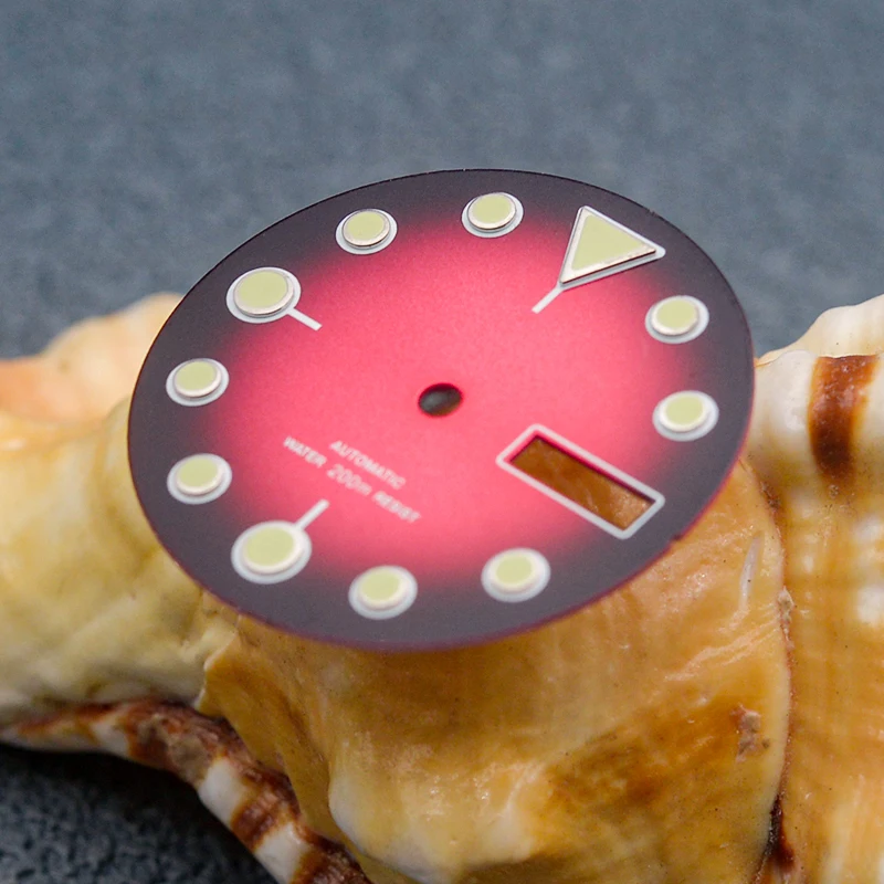 Green Luminous 28.5mm Dial NH35 NH36 Watch Dial Fit 7s26 NH35 NH36 Watch Movement Turtle Abalone SKX007 Tuna Watch Repair Parts