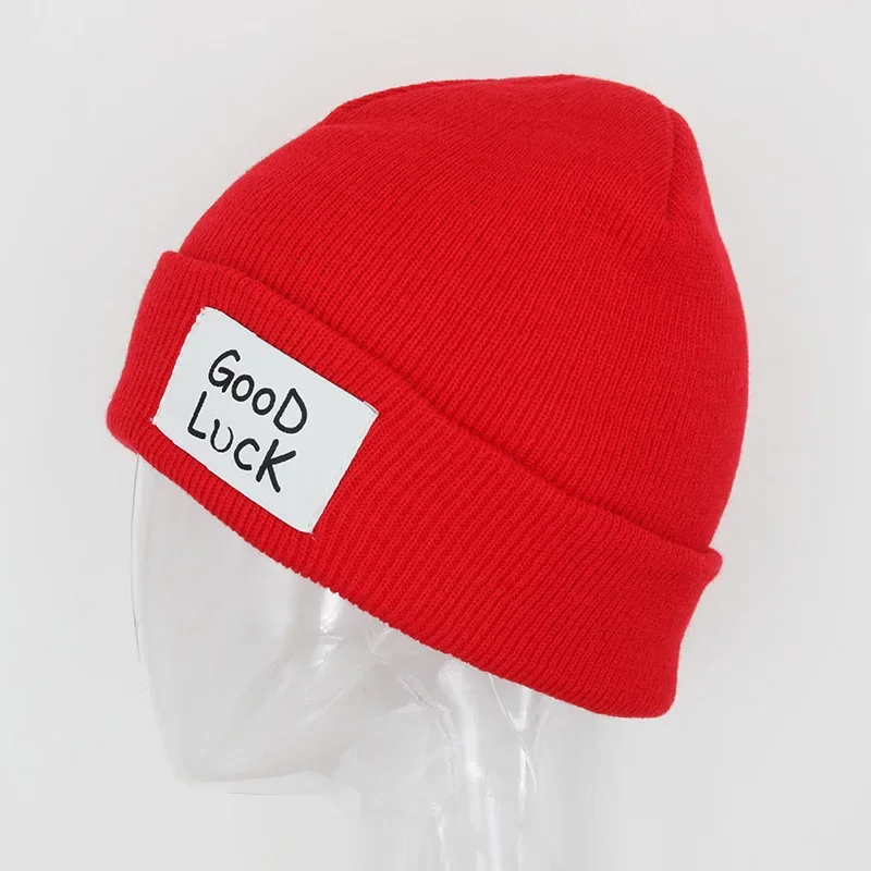 Anime Good Luck Beanie Wool Knitted Hat Cosplay Winter Red Hip Hop Ski Bonnet Caps Unisex Accessories