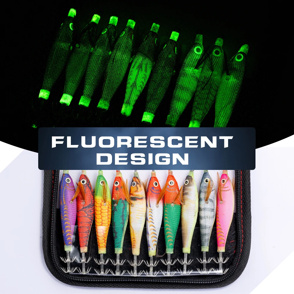 Señuelos luminosos para calamar – Madera, pulpo, sepias y camarones - imagen 5