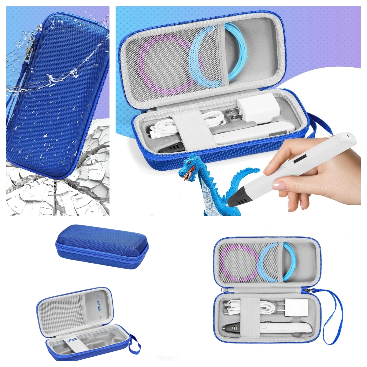 

Жесткий дорожный футляр из ЭВА высокой плотности и износостойкого нейлона для 3D-ручки MYNT3D, универсальная защита