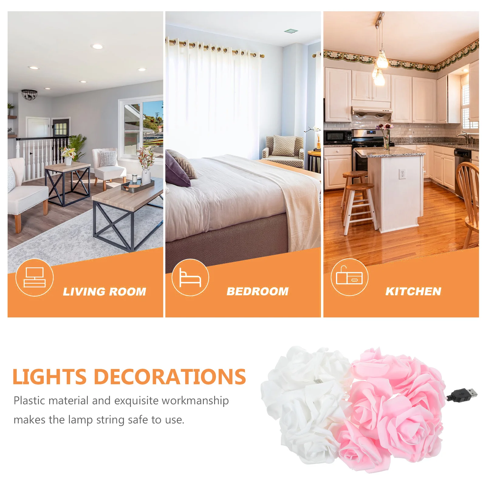 الإبداعية LED روز سلسلة أضواء 3m 20L USB بالطاقة آمنة لعيد الميلاد عيد الحب أضواء زينة ضوء الورد