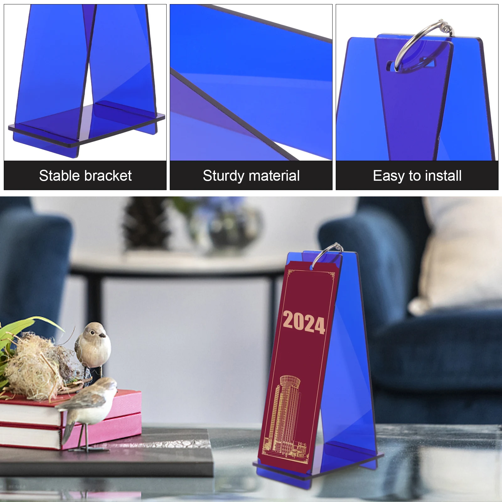 

2024 Acrylic Dragon Year Calendar Holder Black Lightweight Portable Office Home School Desk Calendar Stand Display Rack Storage