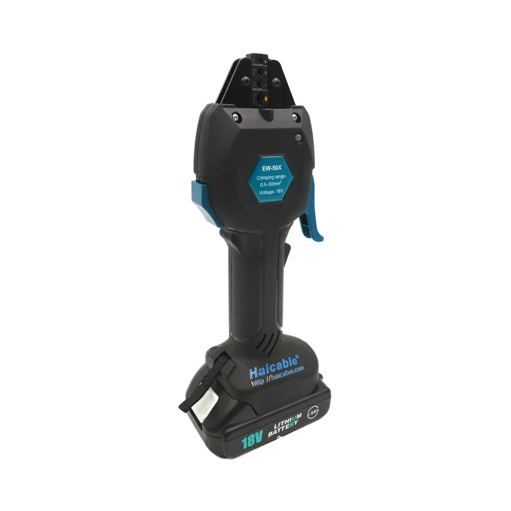 เครื่องมือจีบสายไฟฟ้าระบบพลังงานลมและแสงอาทิตย์ EW-50X แบบใช้แบตเตอรี่ ระบบไฮดรอลิก ทำงานด้วยมือ