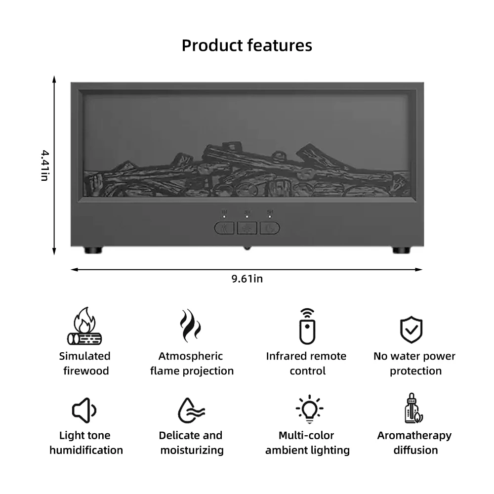 Cheminée de bureau avec lumière d'ambiance – Chauffage de cheminée de simulation portable pour décorations de chambre à coucher, de maison et de bureau – Créatif