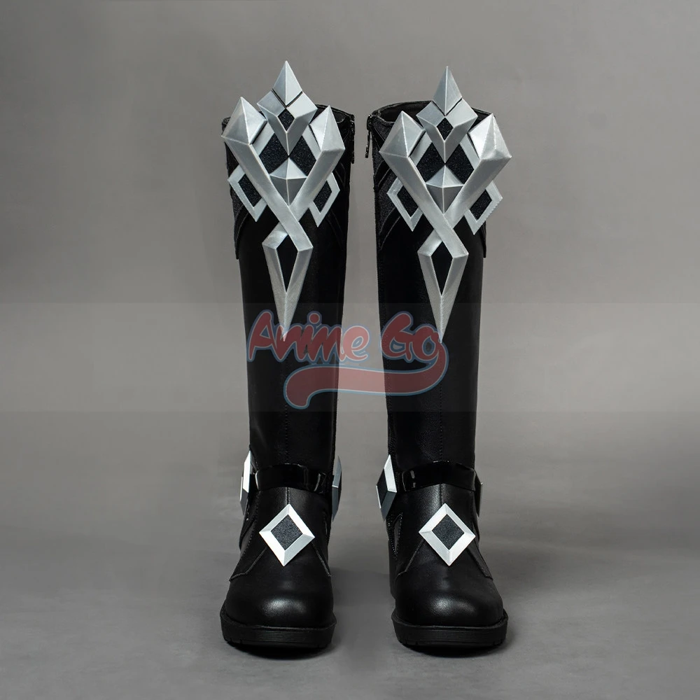 

Genshin Impact The Captain Cosplay Capitano Shoes Black Boots for Men Role Play