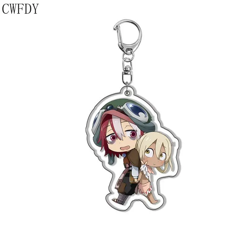 Anime Made in Abyss Acrylic Keychain Cartoon Printed Cartoon Figures Pendant Key Chain Cosplay Jewelry Women Men Birthday Gifts