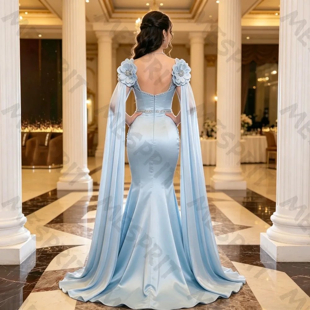 Customized Off The Shoulder Mermaid Evening Gowns with Heart-shaped Collar and Three-dimensional Flower Studded Pearl Dresses