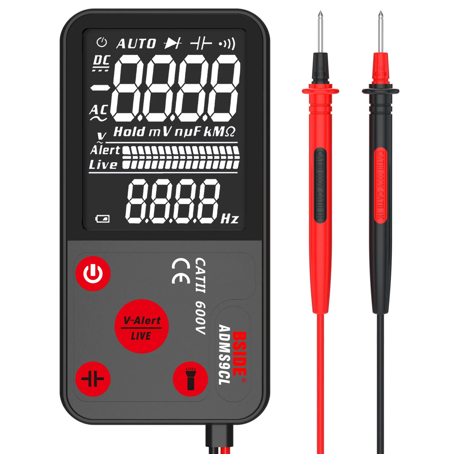 NEW ADMS9 Digital Multimeter Tester 3.5” LCD 3-Line Display 9999 Counts TRMS Auto Range Voltage Capacitance Diode Resistance