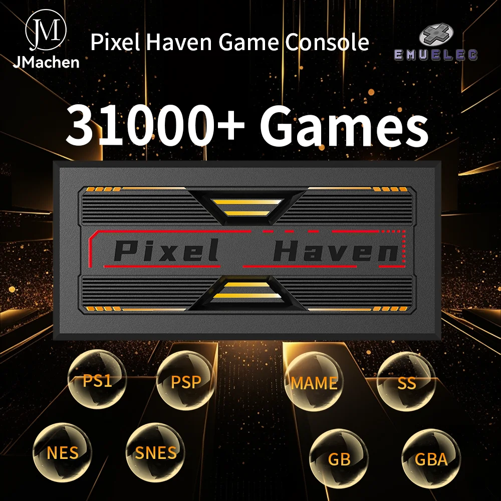 

Portable Pixel Haven Video Game Console with 31000+ Retro Games Emulators for PS1/PSP/DC/MAME/SS/NES Plug&Plug for TV/PC/Monitor