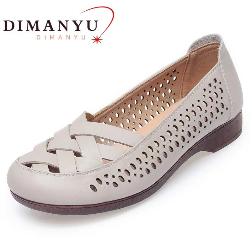 

DIMANYU Shoes Women Cutout 2024 New Genuine Leather Women's Summer Shoes Hole Shoes Large Size 41 42 43 Women's Shoes