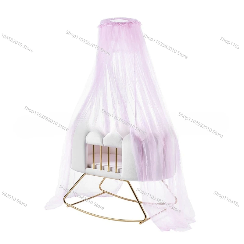 Metal baby crib,  rocking chair,  lounge chair, living room, bedroom, baby crib