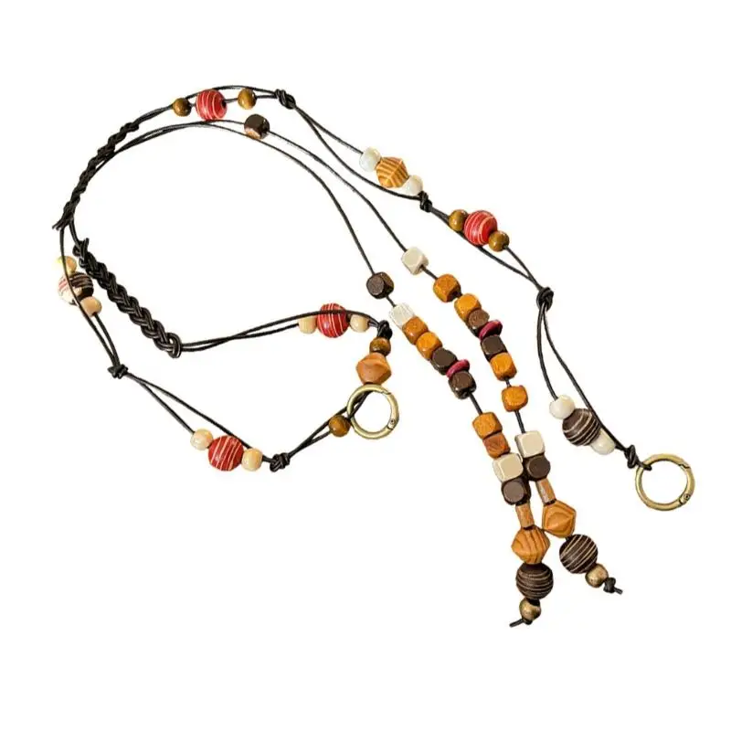 39BD Multicolor Bead Rope Belt for Dress Pants Shirt Handmade Bohemian Waist Chain Belt for Women Fashion Jewelry Accessory