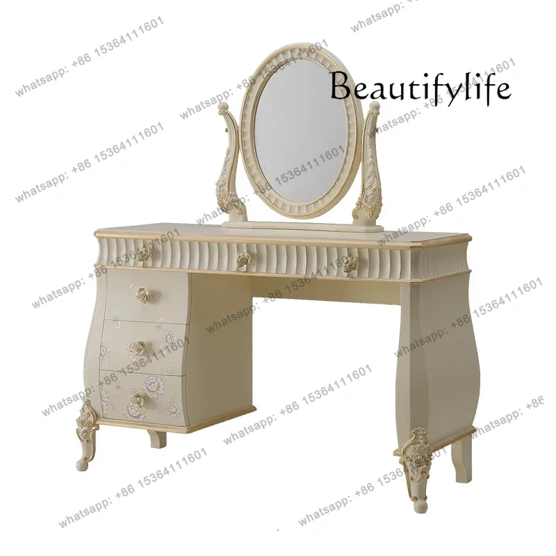 

Complete French light luxury dresser European dressing cabinet Small master bedroom dresser Solid wood hand-carved