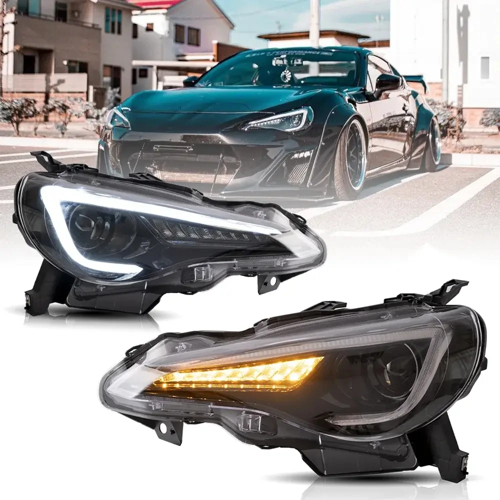 Für Toyota 86 Subaru BRZ Scion FR-S 2012-2021 Voll-LED-Scheinwerfer Dual-Beam-Projektor DRL Sequentieller Blinker Frontscheinwerfer-Baugruppe 2 Stück - LHD
