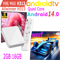 Android 14.0 Allwinner H313 Quad Core 4K HDR 100M LAN Wifi6 Wifi 2.4G 2GB 16GB Mini Game Media Player Smart TV Box H96 Max H313