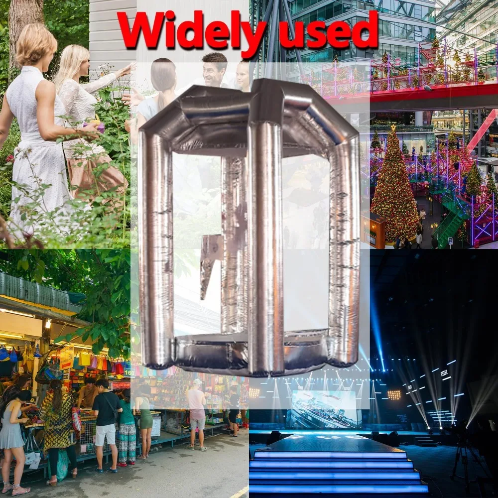 송풍기가 있는 실버 풍선 현금 큐브 부스 풍선 머니 머신 부스 성인 게임 이벤트를 위한 돈 잡아 기계를 날려