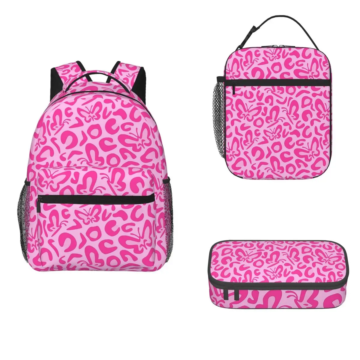 

Preppy Aesthetic Backpacks Boys Girls Bookbag Students School Bags Cartoon Kids Rucksack Lunch Bag Pen Bag Three-Piece Set