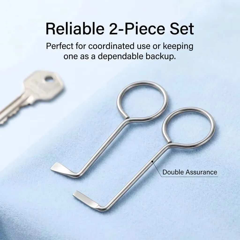 Universal L-Shape Lock Pick Tool Professional Door Opening Door Chamber Vigik Universal and Mailbox Key 2pcs Stainless Steel