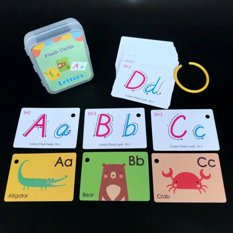 Montessori Baby Learn English Word Card Flashcards Kid Early Learning Educational Toys For Children Cognition Card Learning Gift