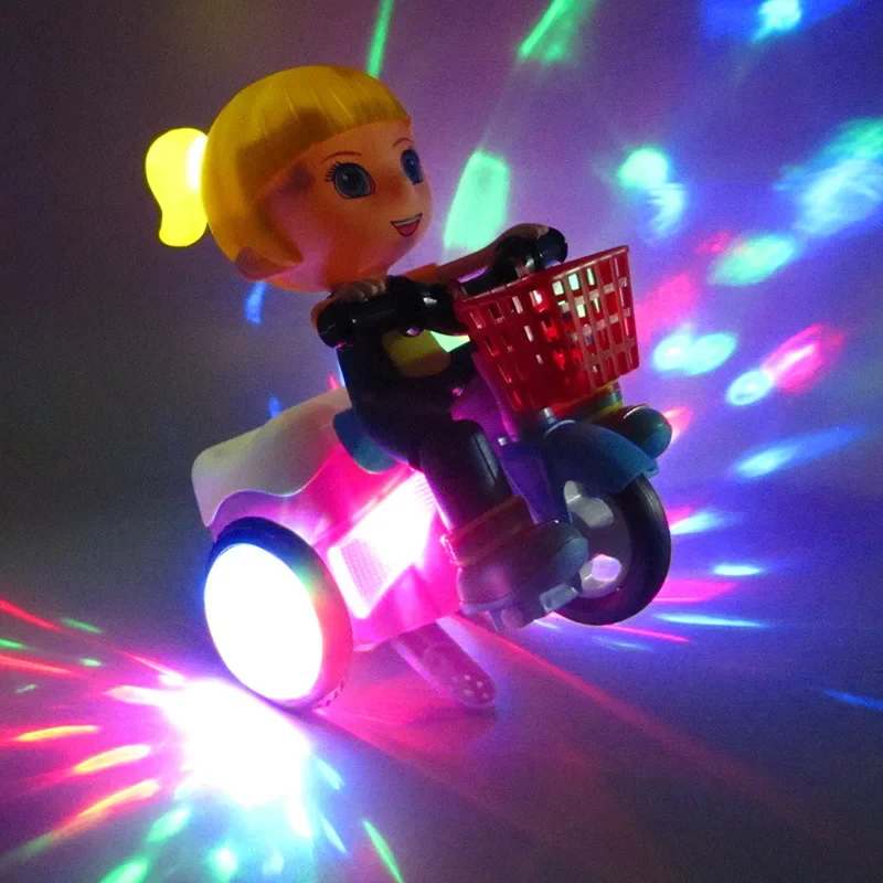 

Pedal Tricycle Toy Music Stunt Cool Car with 360 Degree Rotation and Luminous Motorcycle Design Ideal Christmas Gift for Kids