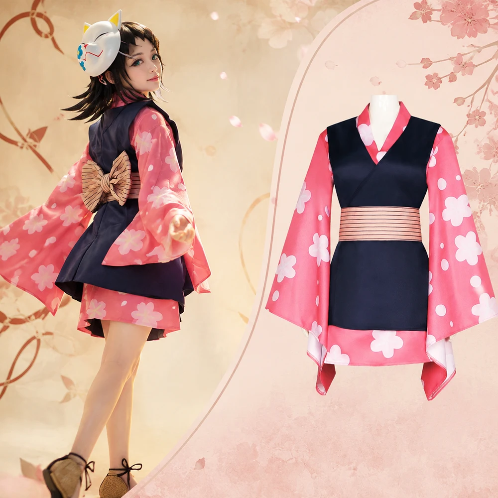 Costume de cosplay Anime Makomo, robe kimono traditionnelle japonaise pour femmes, tenue de performance pour Halloween, carnaval et fête