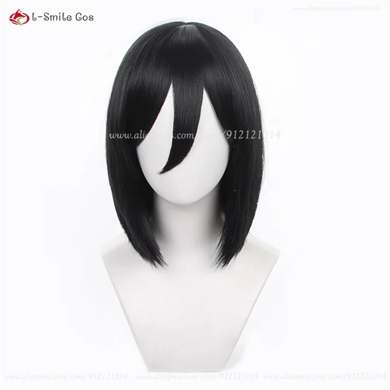 Anime Cosplay Mikasa Ackerman Cosplay Pruik Korte Zwarte Vrouwen Anime Pruiken Hittebestendig Synthetisch Haar + Pruik Cap