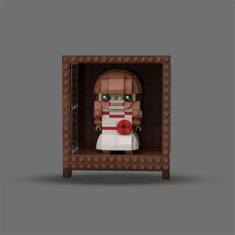 MOC BrickheadZ Annabelle Model Building Blocks Horror Ghost Doll Character Assembled Brick Toy DIY Creative Kids Gift Ornament