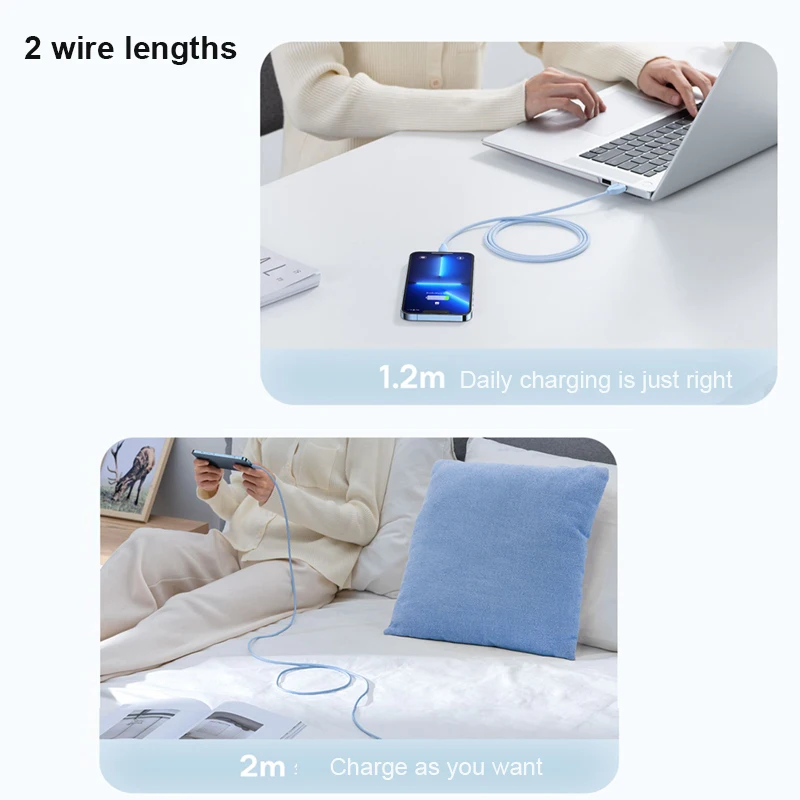 Baseus Liquid Silicone Fast Charging Data Cable USB To IP 2.4A PD Lighting Waterproof for iPhone 7/8/12/13 Pro Xs Max iPad