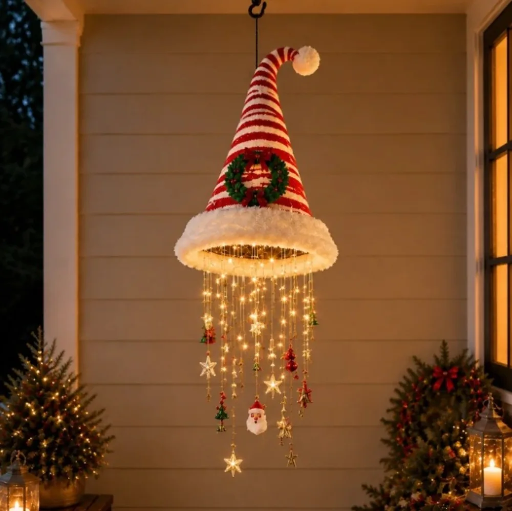 Guirlande Lumineuse Bonnets de Père Noël LED – Décoration Sapin – photo 5