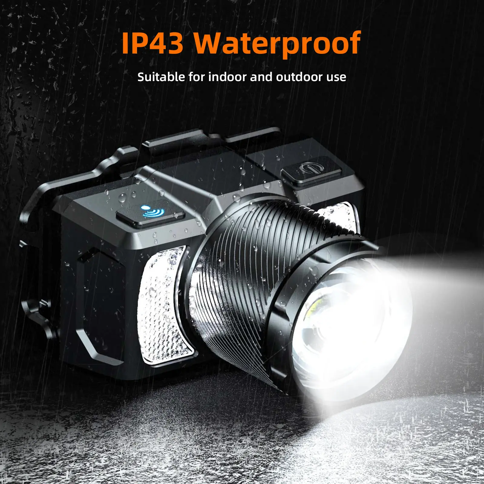 SUPERFIRE HL25 LED Headlamp Portable Zoom USB C Rechargeable Powerful Headlight Sensor Head light Front Camping Fishing Lantern