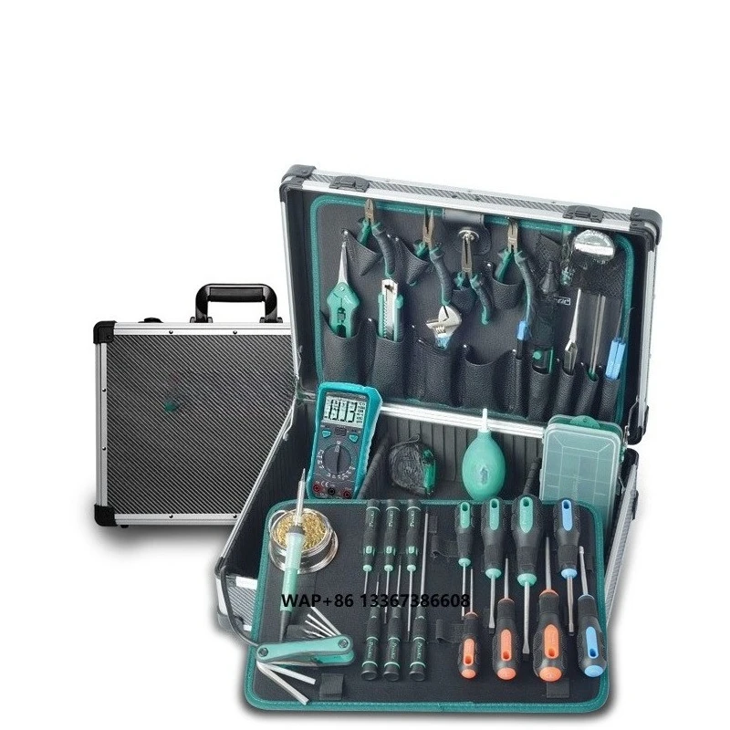 Proskit PK-1305NH Electrician's Special Tool Set Multimeter Welding Iron Screwdriver Knife Scissor Tool Set