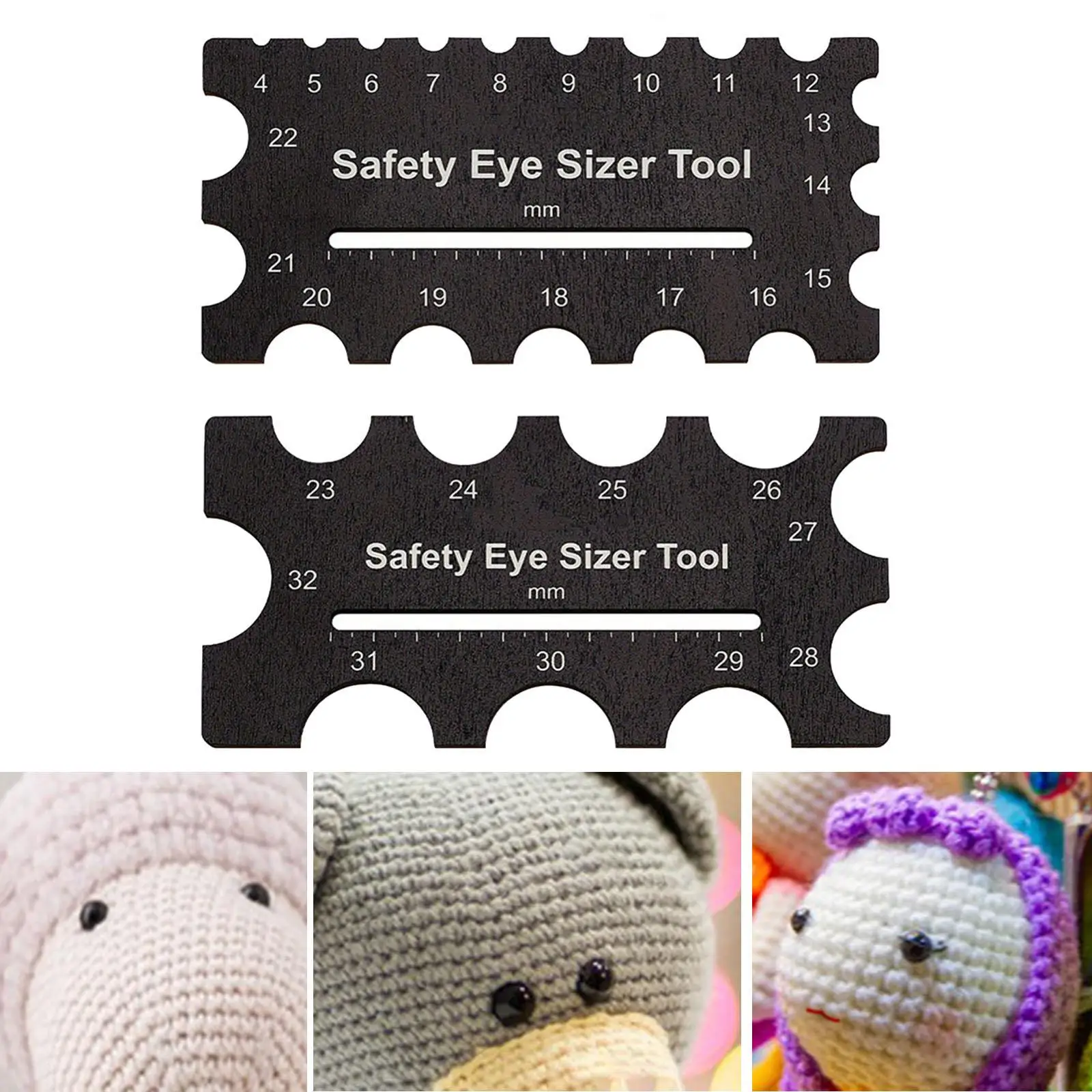2 Pieces Crochet Doll Eye Placement Guide Easy to Use Sizer Measurement Tool