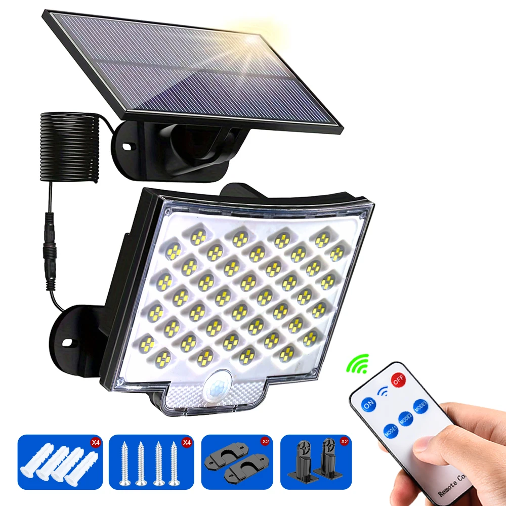 

160 светодиодный уличный солнечный светильник, разделенный настенный светильник, водонепроницаемый настенный светильник, уличная безопасность, солнечные фонари для украшения сада