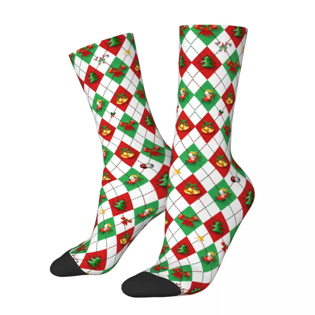 

Christmas Argyle Diamond Socks Men's Women's Polyester Fashion Socks Hip Hop Spring Summer Autumn Winter Stockings Gifts