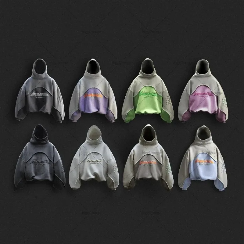 Hip-hop Harajuku Y2K Trend Brand Streetwear American Retro Colorful Oversized Sweatshirt Men Personalized Casual Hoodie Women