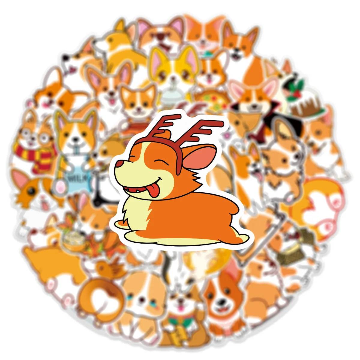 50 Pcs Kawaii Pet Dog Corgi Graffiti Stickers Water Cup Cute Scrapbooking Diy Journaling Diary Stationery Sticker Gift Decor