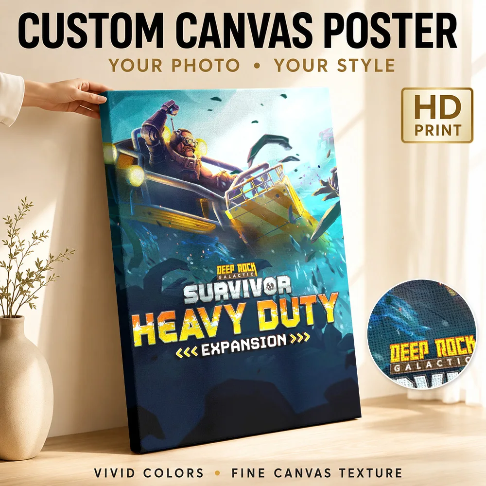 Deep Rock Galactic Survivor Heavy Duty Expansion Canvas Poster Personalized Photo Retro Music Canvas Wall Art for Studio Decor
